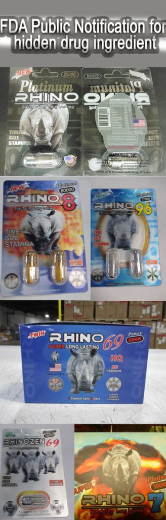 Rhino pills hidden drug ingredient - sexual enhancement